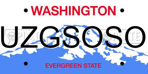 UZGSOSO Washington License Plate