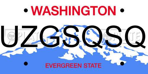 UZGSQSQ Washington License Plate