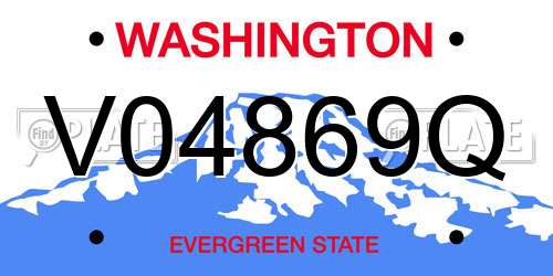 V04869Q Washington License Plate