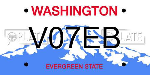 V07EB Washington License Plate