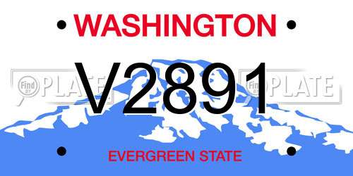 V2891 Washington License Plate