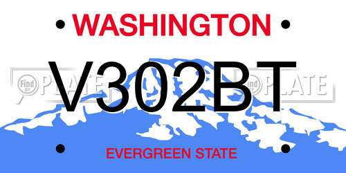 V302BT Washington License Plate