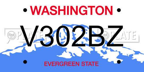 V302BZ Washington License Plate