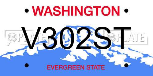 V302ST Washington License Plate