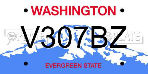 V307BZ Washington License Plate
