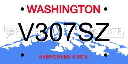 V307SZ Washington License Plate