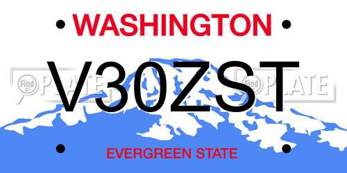V30ZST Washington License Plate
