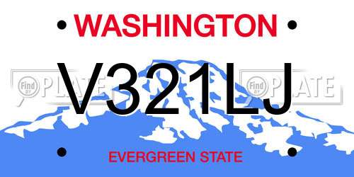 V321LJ Washington License Plate