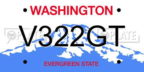 V322GT Washington License Plate