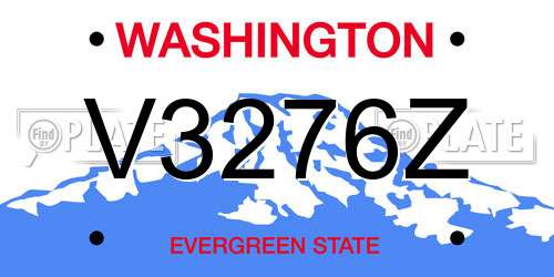 V3276Z Washington License Plate