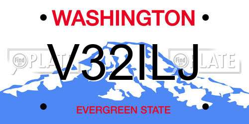 V32ILJ Washington License Plate