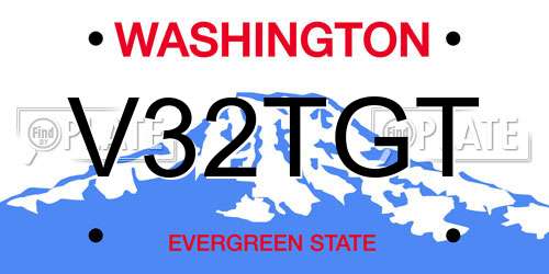 V32TGT Washington License Plate