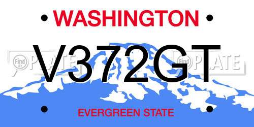 V372GT Washington License Plate