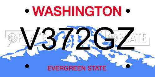 V372GZ Washington License Plate