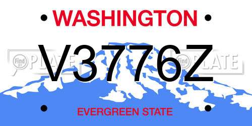 V3776Z Washington License Plate