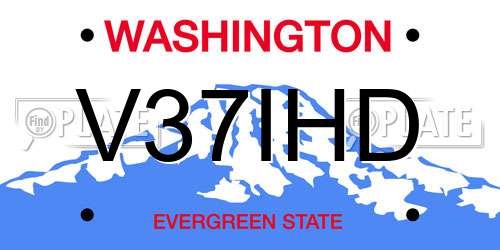 V37IHD Washington License Plate