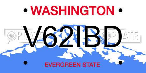 V62IBD Washington License Plate