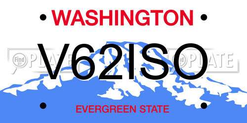 V62ISO Washington License Plate