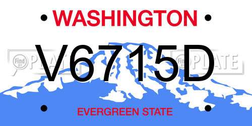 V6715D Washington License Plate
