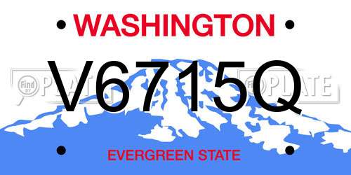 V6715Q Washington License Plate