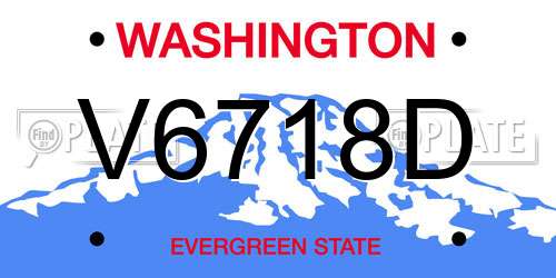 V6718D Washington License Plate