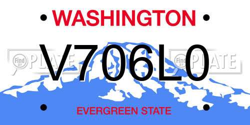 V706L0 Washington License Plate