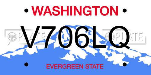 V706LQ Washington License Plate