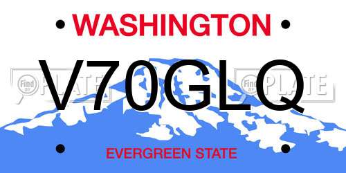 V70GLQ Washington License Plate