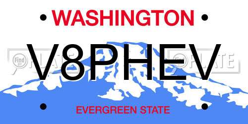 V8PHEV Washington License Plate