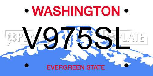 V975SL Washington License Plate