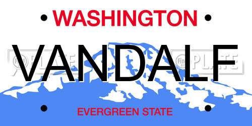 VANDALF Washington License Plate