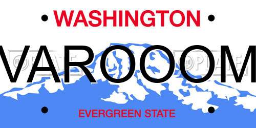 VAROOOM Washington License Plate