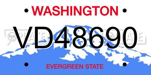 VD48690 Washington License Plate