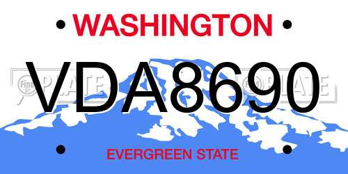 VDA8690 Washington License Plate