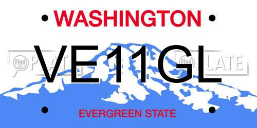 VE11GL Washington License Plate
