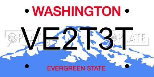 VE2T3T Washington License Plate
