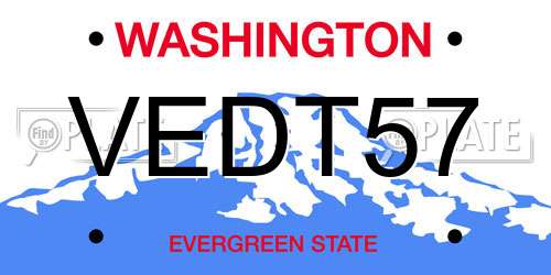 VEDT57 Washington License Plate
