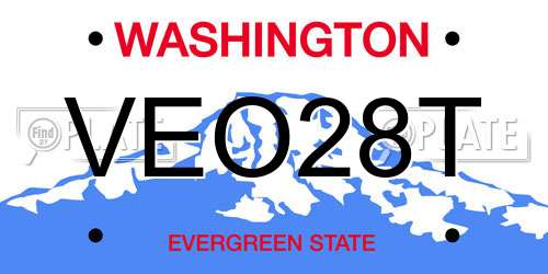 VEO28T Washington License Plate