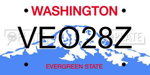 VEO28Z Washington License Plate