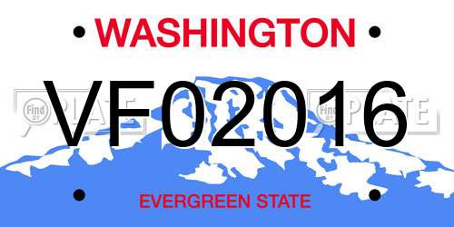 VF02016 Washington License Plate