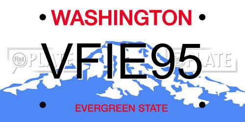 VFIE95 Washington License Plate