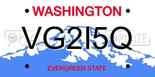 VG2I5Q Washington License Plate