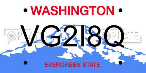 VG2I8Q Washington License Plate