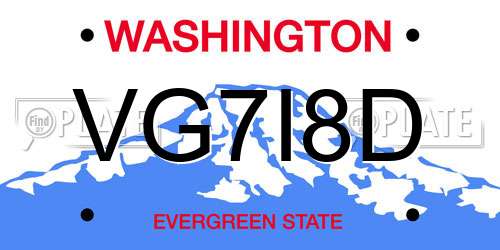 VG7I8D Washington License Plate