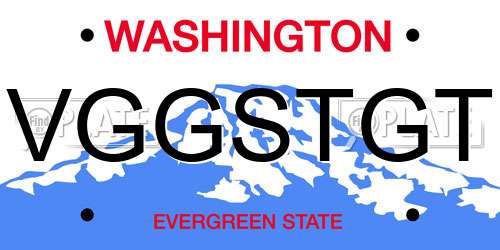 VGGSTGT Washington License Plate