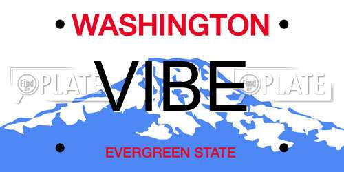 VIBE Washington License Plate