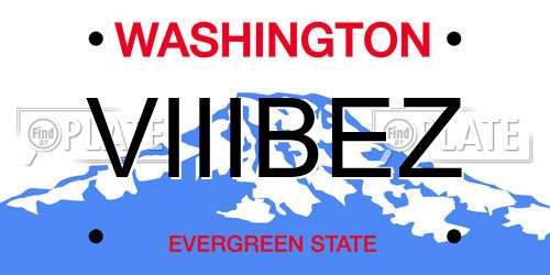 VIIIBEZ Washington License Plate