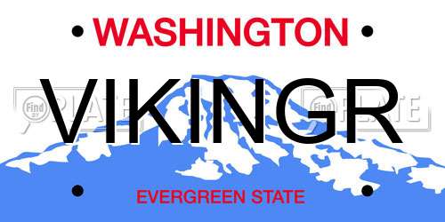 VIKINGR Washington License Plate