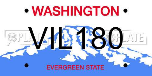 VIL180 Washington License Plate