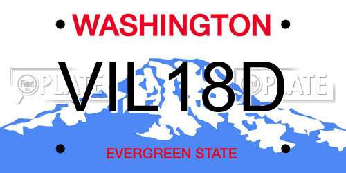 VIL18D Washington License Plate